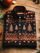 Herren-Luxus-Weihnachts feier lang ärmel iges Button-Down-Shirt